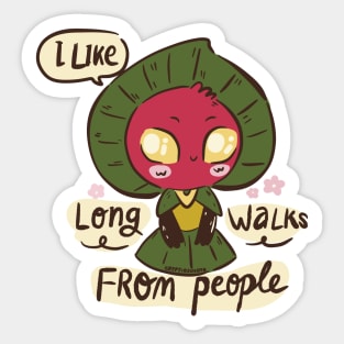 Introvert Flatwoods Monster I Like Long Walks From People Cute Cryptids Sticker